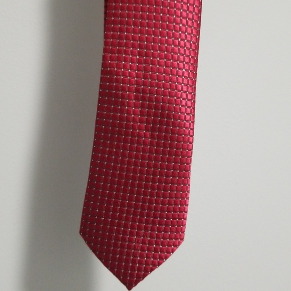 Other - Men's Deep Ruby Red Patterned Tie